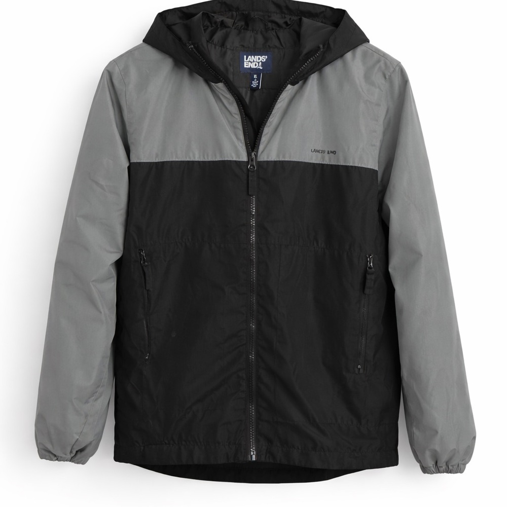 Lands’ End Youth Hooded Windbreaker Jacket